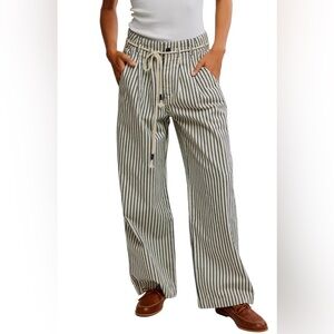 NWT FREE PEOPLE WE THE FREE DAKOTA  RAILROAD STRIPED CINCHED PULL ON